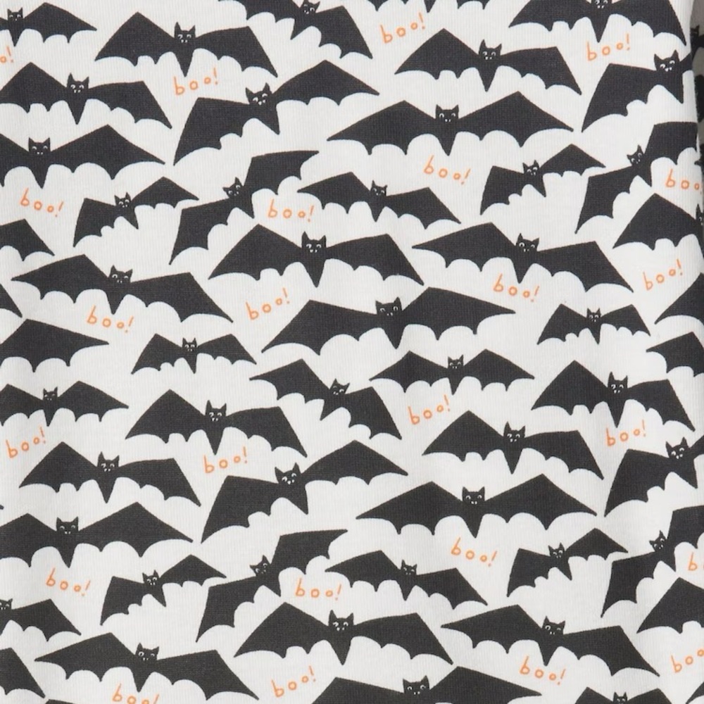 GAP kids organic Halloween bat Pajama Set - Black and White Bat Print